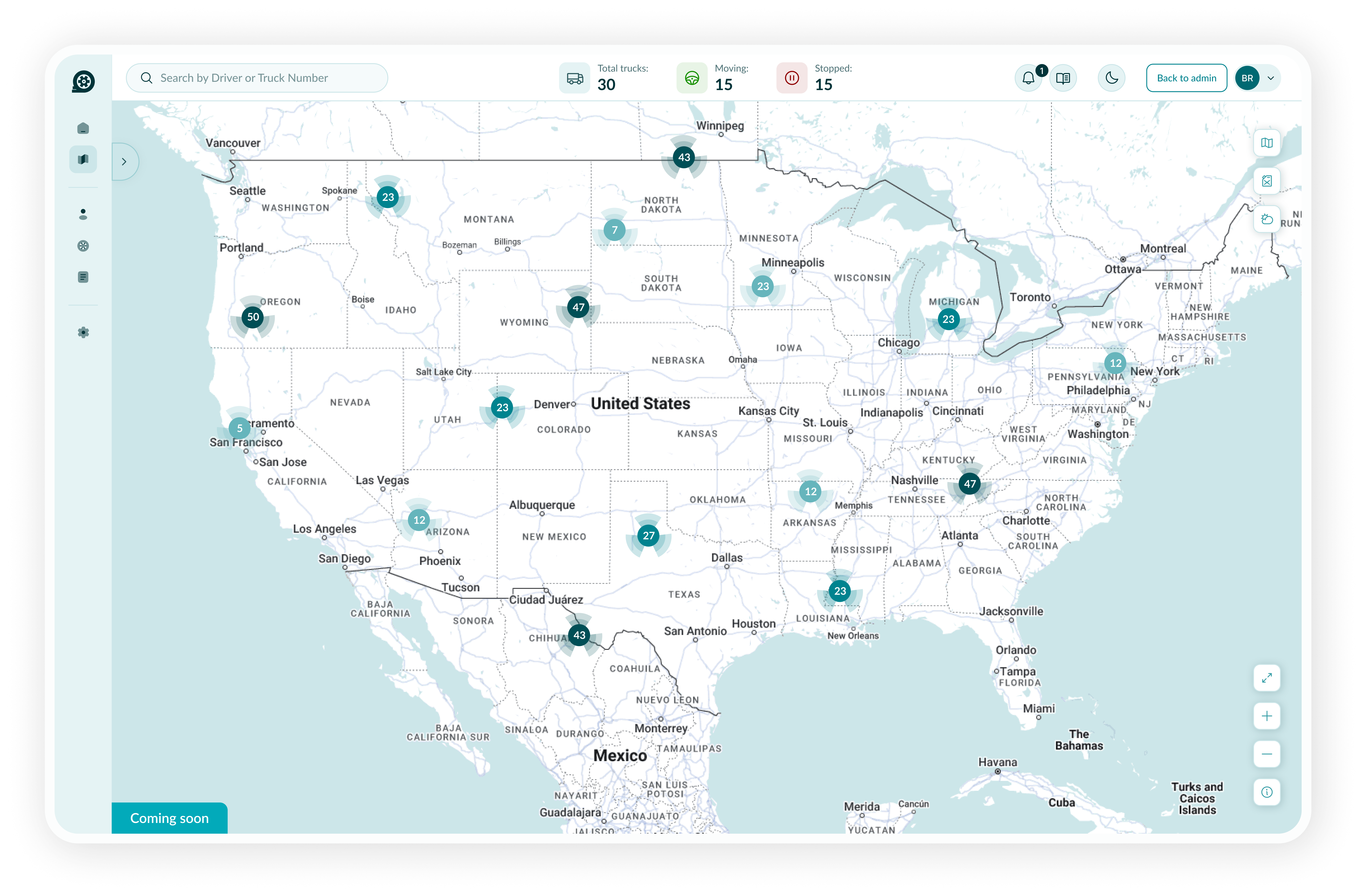 Fleet tracking map